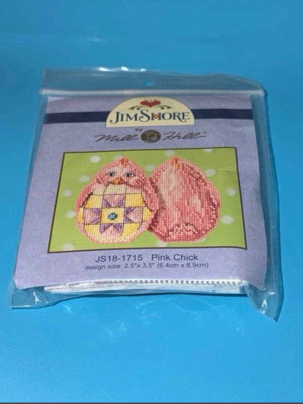 NEW Mill Hill Jim Shore Pink Chick JS18-1715 2.5”x3.5” Cross Stitch Beaded Kit